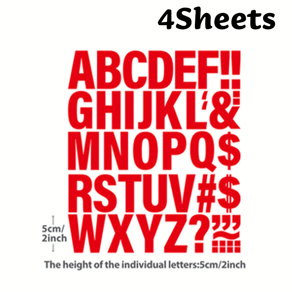 TEMU 4sheet Letters And Symbols Iron On Patch With Colors Black White Red Yellow Blue Green -washable & Not To Fading, Heat Transfer Sticker Cuttable