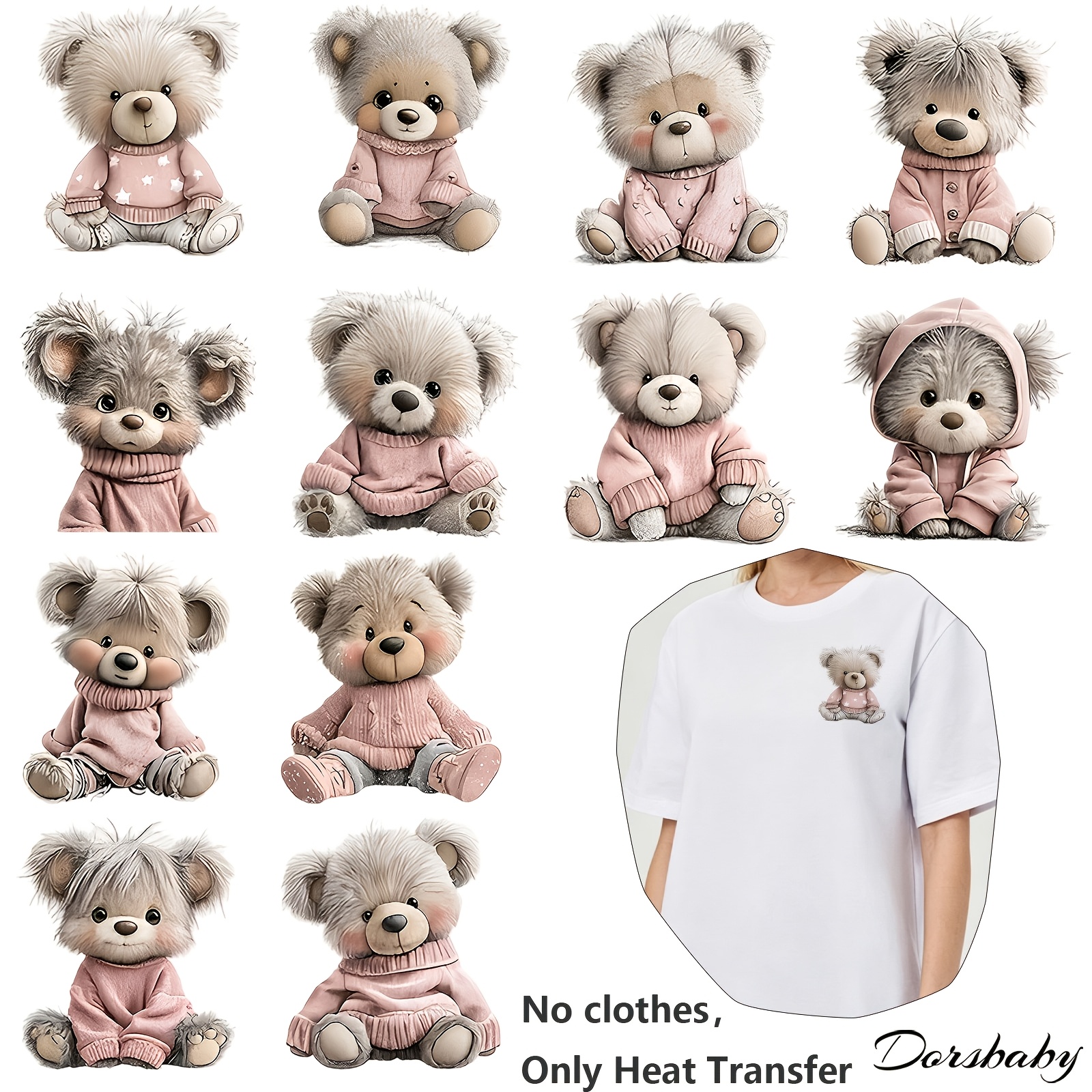 TEMU 12 pezzi Adorabili Termoadesivi da Stirare per Artigianato Fai da Te, Toppe Termoadesive Vivaci per Abbigliamento, Artistici a Pressione a Caldo