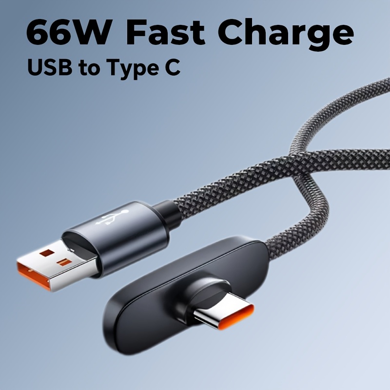 120w right angle 90 degree elbow usb to type c cable fast charging data cord for xiaomi for huawei for oppo for vivo usb c gaming cable nylon braided wire