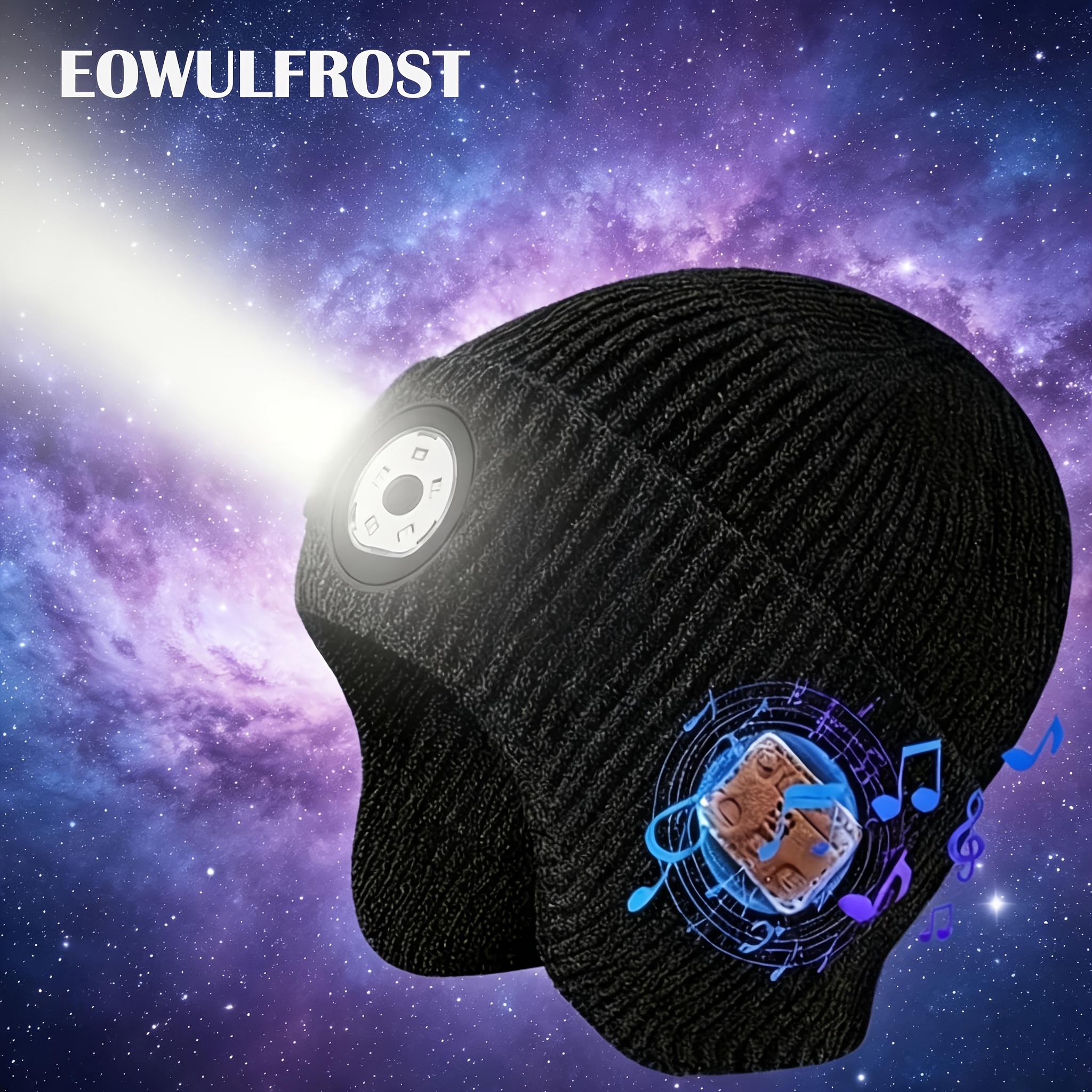TEMU Unisex Ear Flap Hat With , Winter Warm Knitted Hat Built In Stereo Speakers & Mic, Hands Calling For Night Running, Camping, Outdoor, Christmas