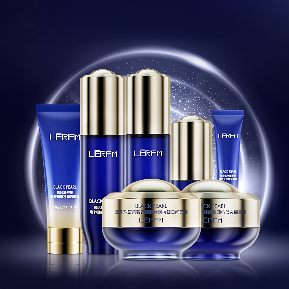 luxury skincare set containing hydrolyzed pearl ingredients brightens smoothes and radiates   moisturizes suitable for parties holiday gifts halloween solutions christmas gift boxes details 2