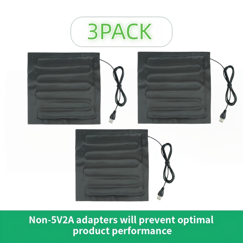 E-shop Set mit drei Pflanzenwärmepads, Größe 8,7In x 8,7In (22Cm x 22Cm), geeignet für Keimwärme, Hydroponik in Innenbeeten, Sauerteigvergärung und