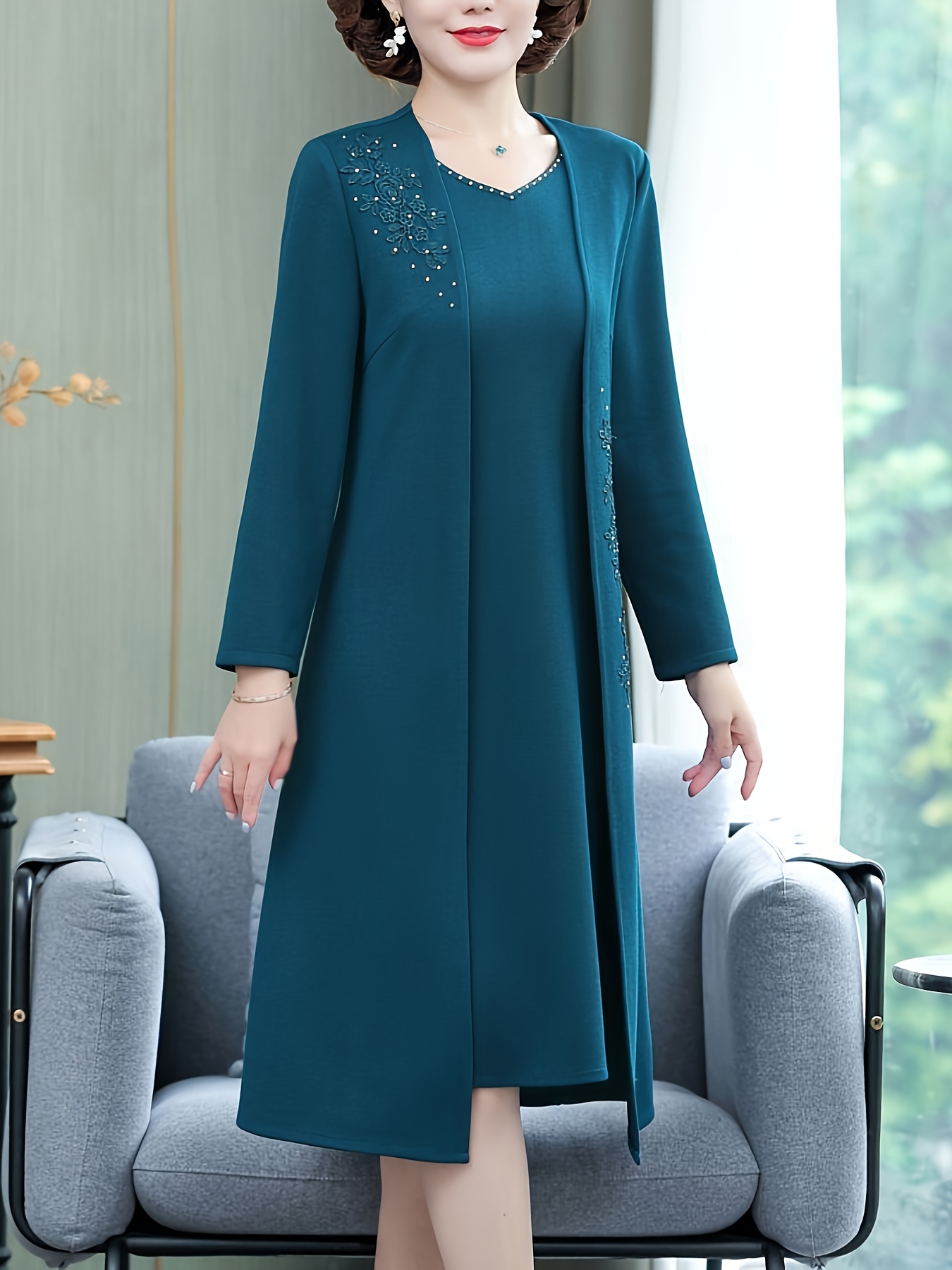 Ladies' Fashion Elegant Companion Early Autumn Mom Vest Dress Two-piece New  Wide-leg Middle-aged Women'S Clothing for Spring And Se