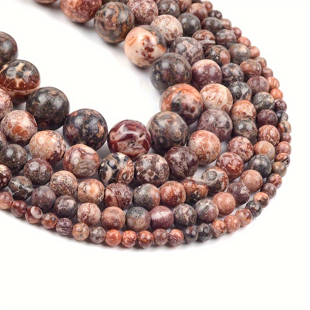 

Leopard Skin Jasper Beads For Jewelry Making - Natural Stone Spacer Beads, Assorted Sizes 4mm-12mm, Diy Bracelet & Necklace Supplies, 15" Strand Beads For Bracelets Beads For Bracelet Making