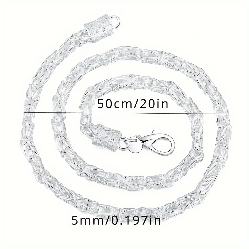 TEMU 1pc Fashion 925 Pure Silver Bamboo Bracelet Necklace, Suitable For Men And Women, Silver Plated, No Mosaic, Jewelry Gift