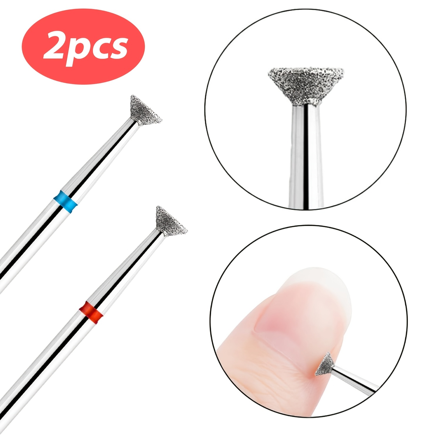 TEMU 2pcs Notnoot Fly Saucer Shape Nail Grinding Heads - Durable Metal For Glue Removal, Cuticle Care & Manicure Pedicure Tools (), Pedicure