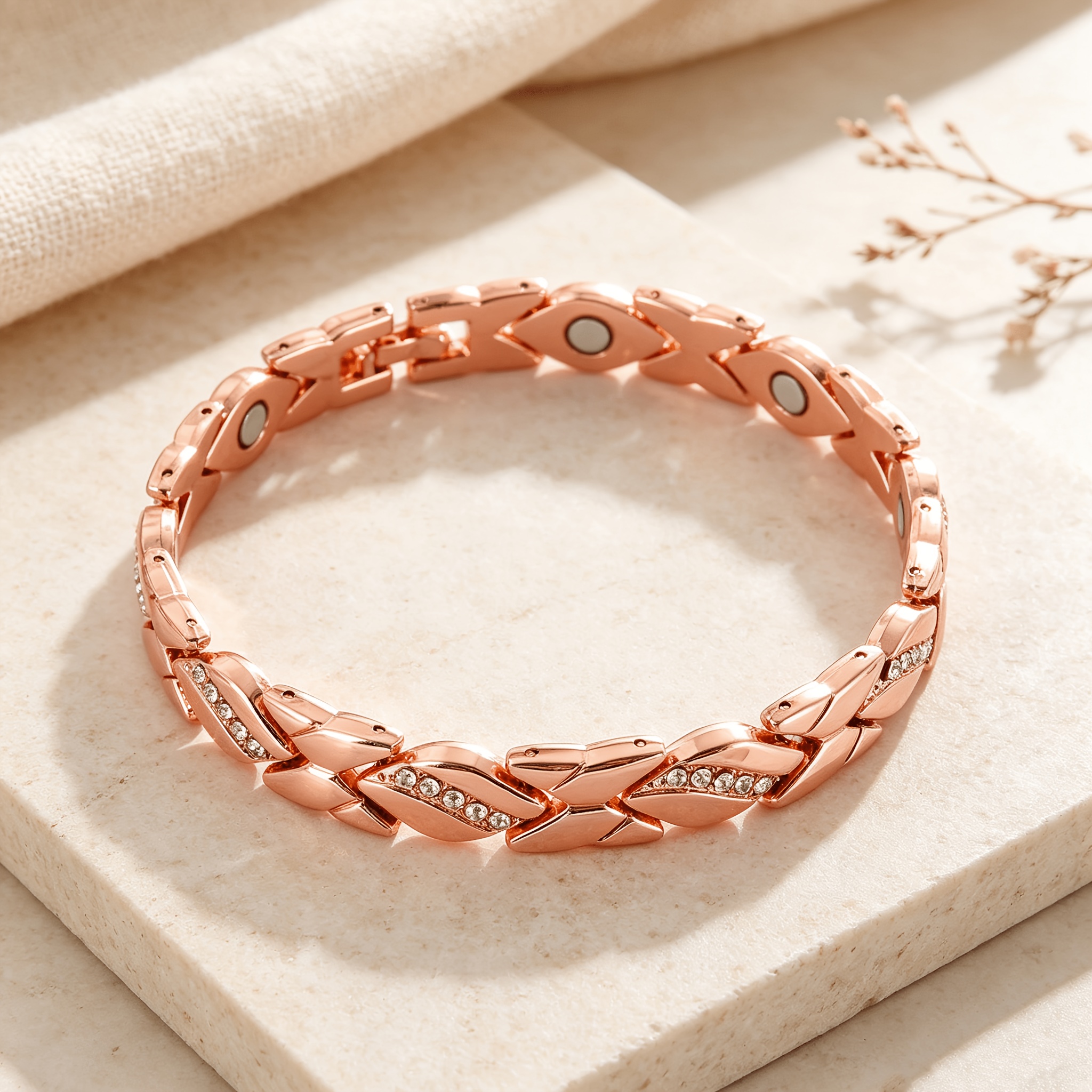 TEMU Bracelet femme feuille de cuivre brillant, accessoire de luxe léger pour les quotidiens