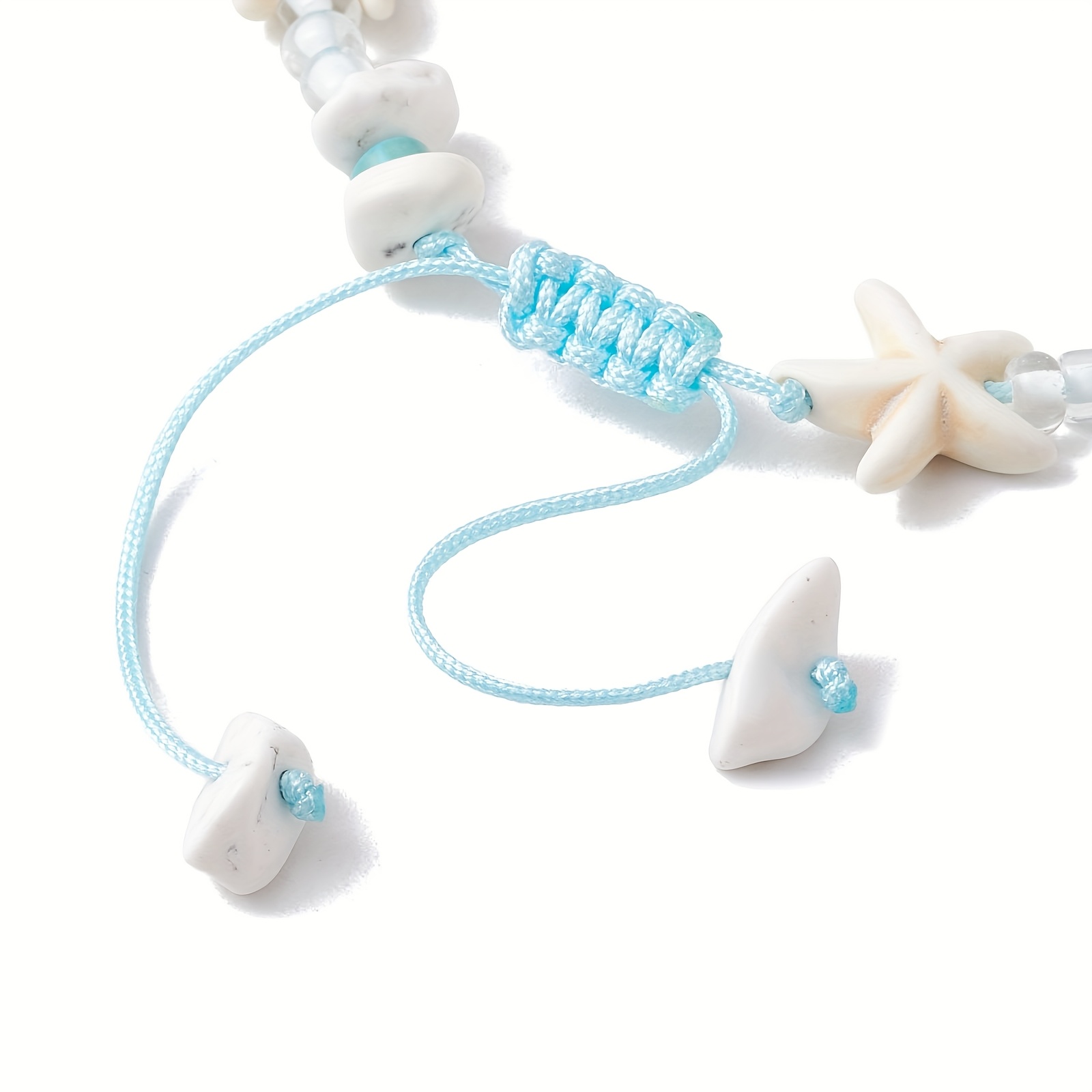 Boho Nautical Starfish and Shell Beaded Bracelet
