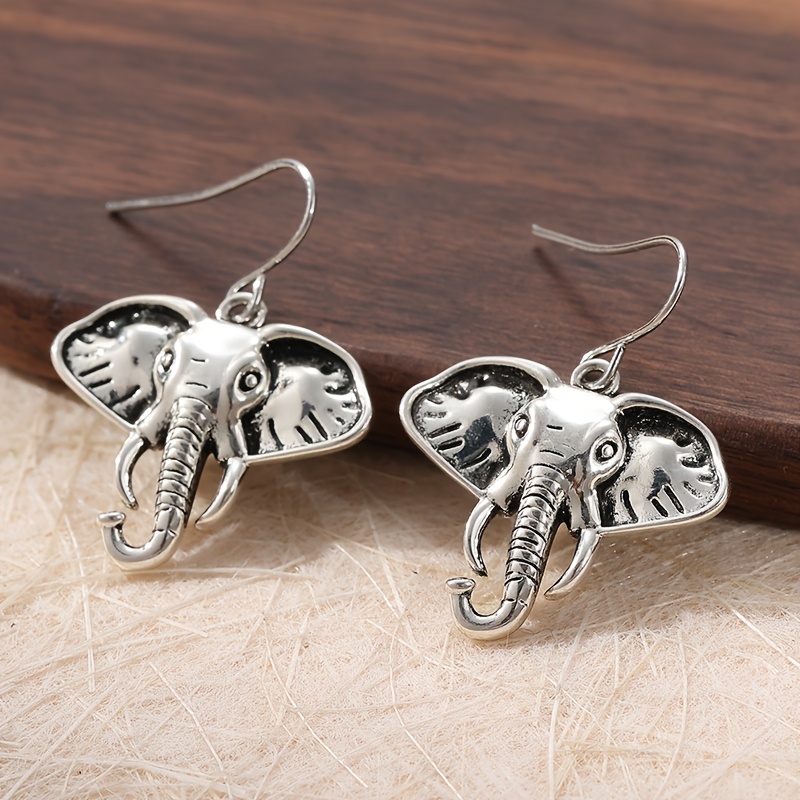 TEMU 1 Pair Of Bohemian Chic Copper Elephant Pendant Earrings - Exquisite Handmade For Women - Perfect Tempting Gift For And Lovers