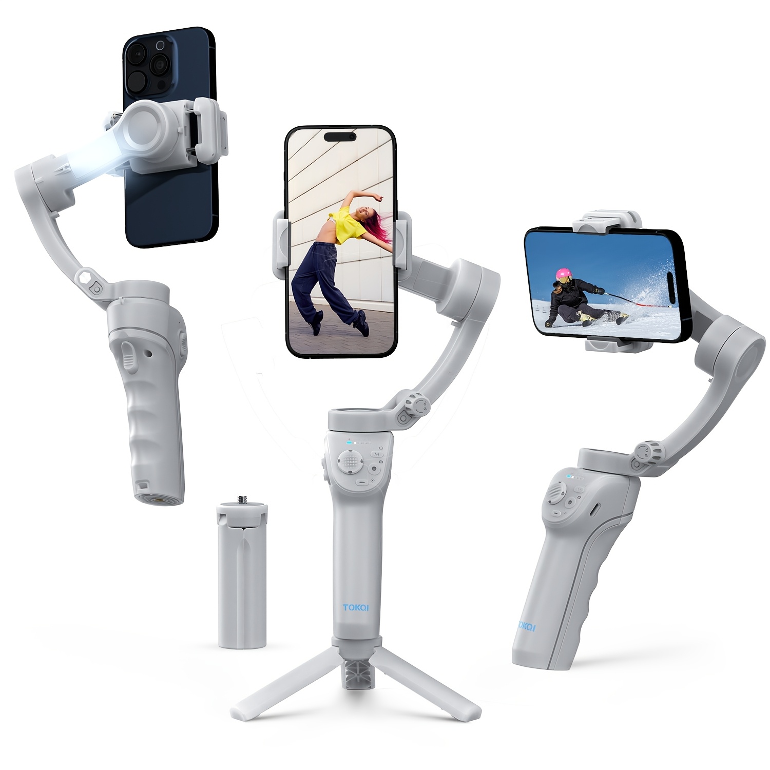 1pd phone gimbal stabilizer with fill light gimbal stabilizer for smartphones 3 axis phone gimbal for   and iphone 15 14   pro   portable and foldable vlogging stabilizer stabilizer for video recording