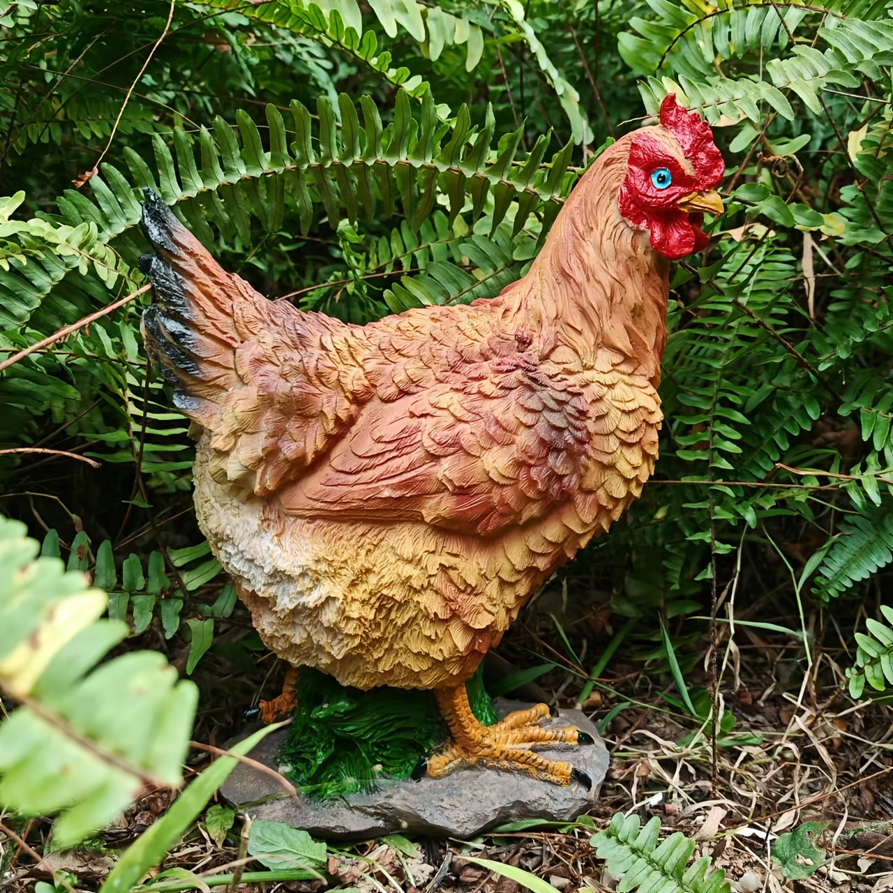 Spring/summer Indoor/outdoor Embellished Rustic Rustic Resin Hen Ornaments, Lifelike Chicken Sculptures, Suitable For Garden, Patio, Home And Tabletop Decoration Holiday Gifts