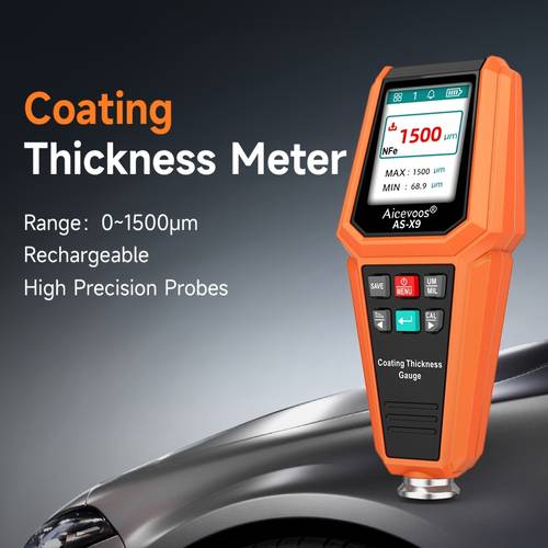 coating thickness gauge fe nfe 0 1500um measuring range 0 1um automotive paint film measuring tool with 256 group data storage rotation for easy viewing