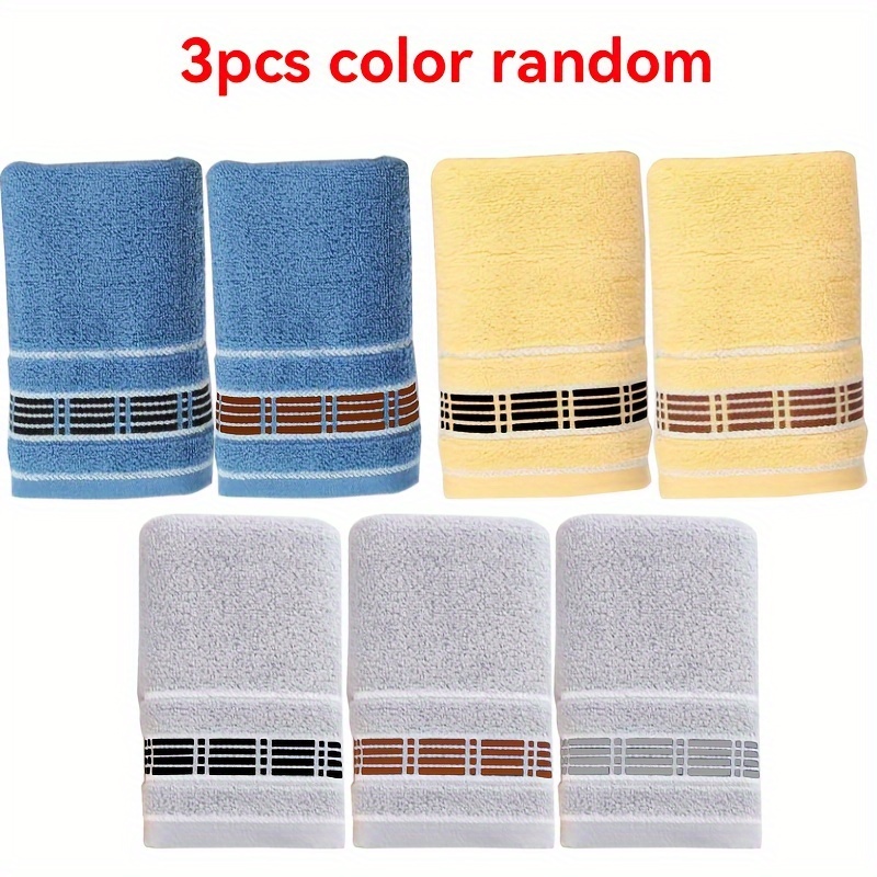 TEMU 3pcs Contemporary Style Thick Soft Absorbent Towels, - And Towels, Camping Set