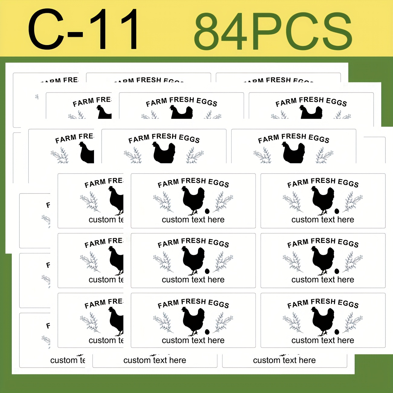 TEMU Custom Egg Carton Labels - Personalized Text On Egg Stickers - Adhesive Labels For Egg Cartons - 36 Or 84 Stickers