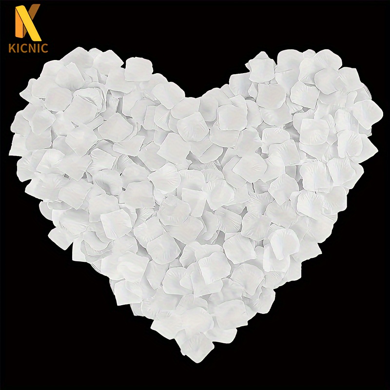 

Kicnic Valentine's Day Gifts Kicnic 200pcs/500pcs/1000/1600pcs White Rose Petals, Artificial Flower Decor Petals, Wedding Artificial Roses, Fake Roses Petals, Romantic Decorations