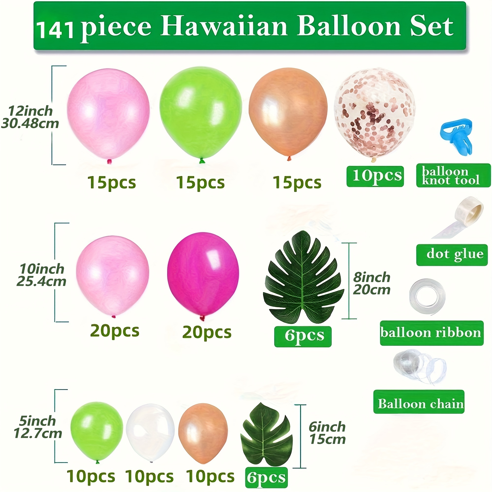 Tropical Balloon Garland Arch Kit Hawaiian Beach Summer - Temu