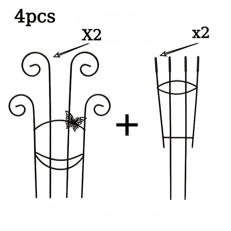 TEMU 4pcs Set, Combined With Vine Climbing Plant Bracket, Power Plant Climbing Vine Plant Bracket, Climbing Vine Plant Bracket, Decorative Flower Pot