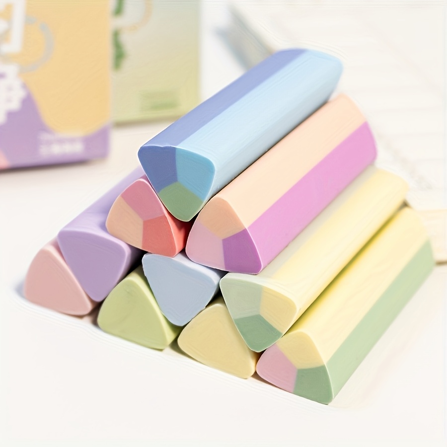Image of 10pcs/2 Boxes Triangular Erasers, Smudge-free And Crumb-free Pencil Erasers, Suitable For Writing, Drawing, And Sketching - Ideal For Office Supplies And Back-to-school Gifts