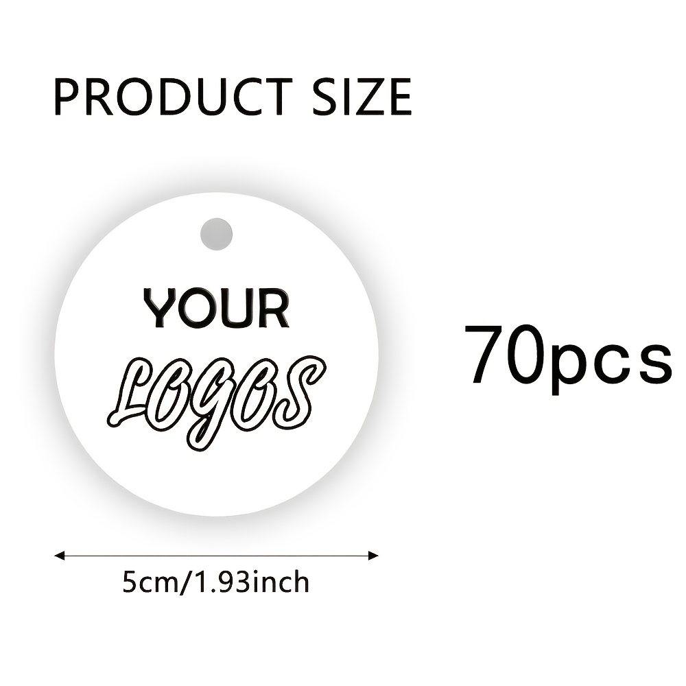 TEMU Personalized Round Hang Tag, Single-sided Minimalist Printed Tag, Can Print Qr Codes And Logos, Lanyard Not Included, Apparel Gift Label, Tag,