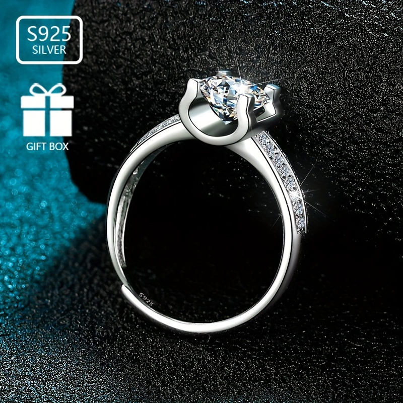 925 Silver Bull Head Ring with Zirconia - Wedding Proposal & Engagement