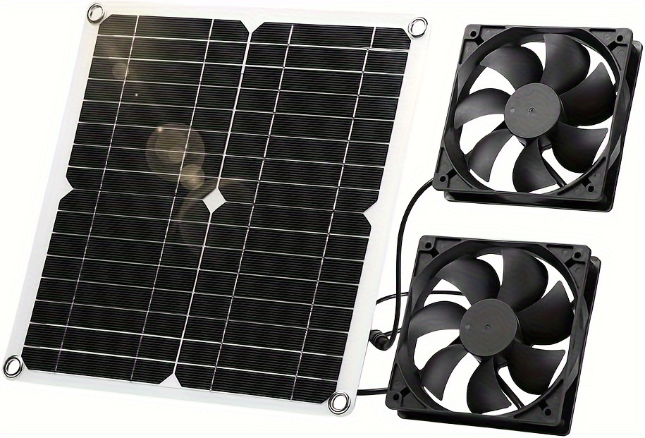 1pc solar panel fan kit silicone weatherproof and rainproof air circulation fan fan system for greenhouses pet houses small chicken coops sheds window exhaust outdoor ventilation details 1