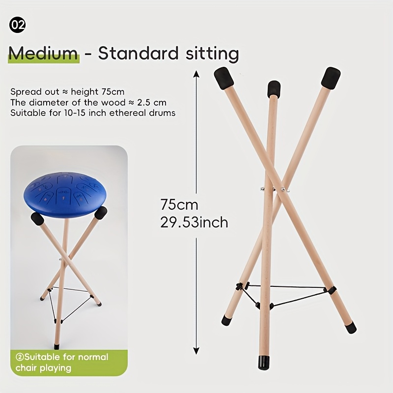 Image of Hankdrum Stand, Handpan Stand Solid Wood, Suitable For Sitting/standing/cross-legged , Compatible With Multiple Models