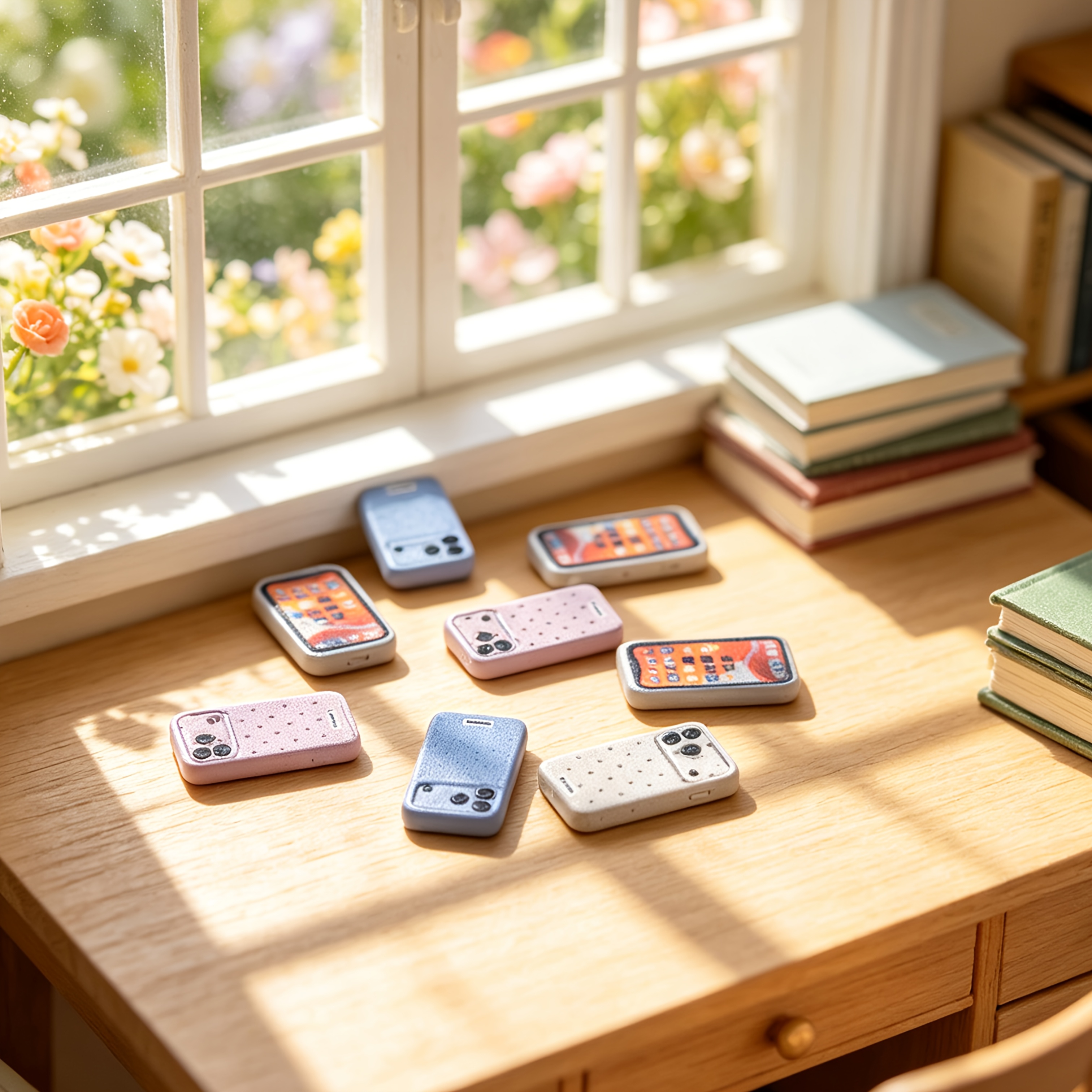 TEMU 8pcs, 1:12 Scale Mini Phone Models (non-functional), Collecting And Decorating, With Exquisite Details. Creative Display Pieces, Great For