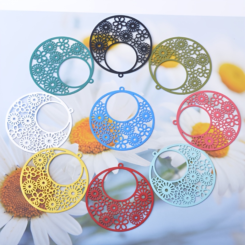 10pcs Colorful Round Charms Pendant Set for Women