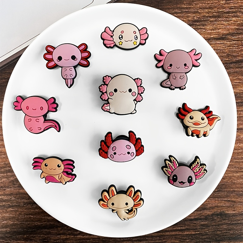 Image of 10pcs Axolotl Theme Shoe Decoration Set, Durable Pvc Shoe , Removable Ornaments, Shoe Hanging Decorations, Diy Shoe Accessories