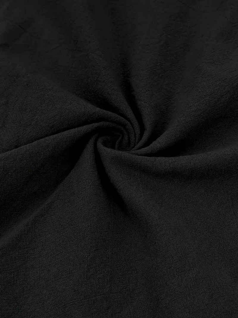 mens elegant linen v neck long sleeve t shirt with cross strap detail breathable regular fit for casual outdoor evening wear spring summer fall versatile top casual wear tee tshirt linen fabric t shirts Product details 55