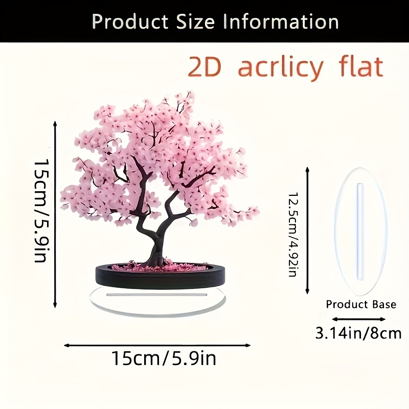 Image of 2d Flat Bohemian Crystal Cherry - Pink Cherry Tabletop Decor For Home, Bedroom, Living Room, Office, Garden - Perfect Valentine's Day Gift, No Electricity Required