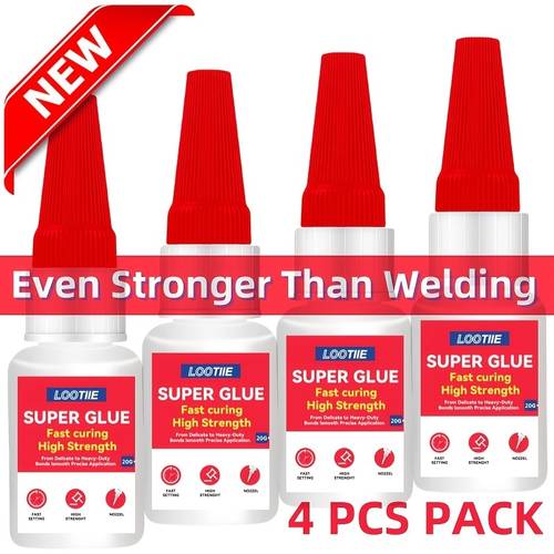 4 pack of strong quick drying 10 second fast curing universal for wood ceramic glass multi functional universal special for welding repair 20g