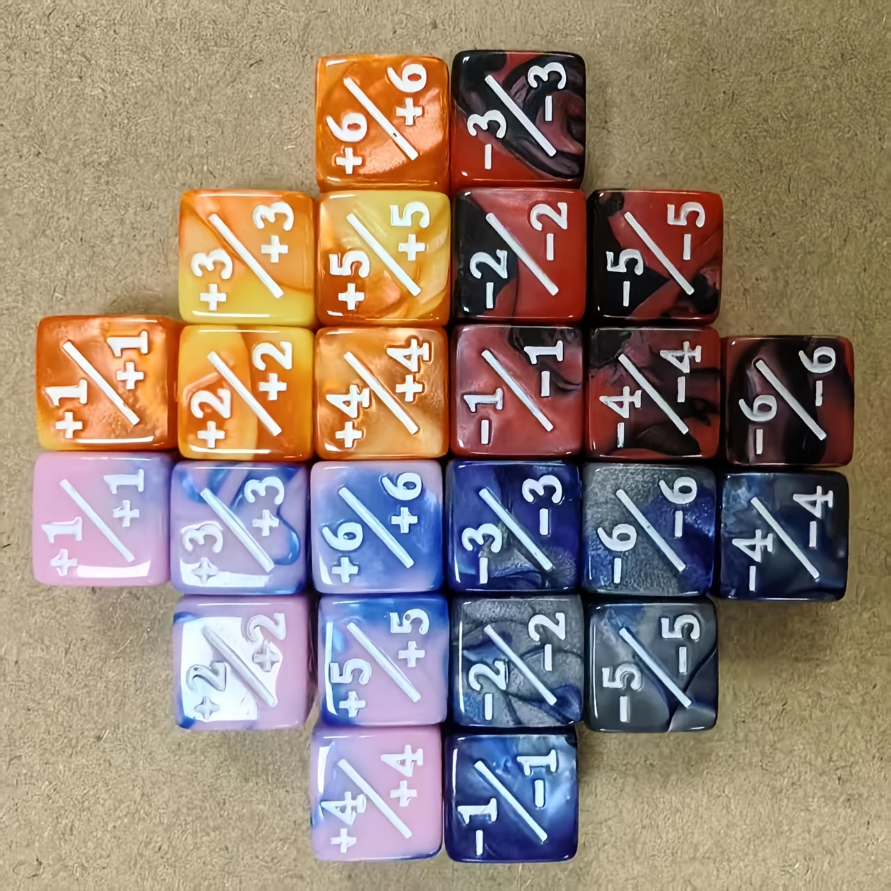 24pcs Dual-Color Acrylic Dice Set for Tabletop Games