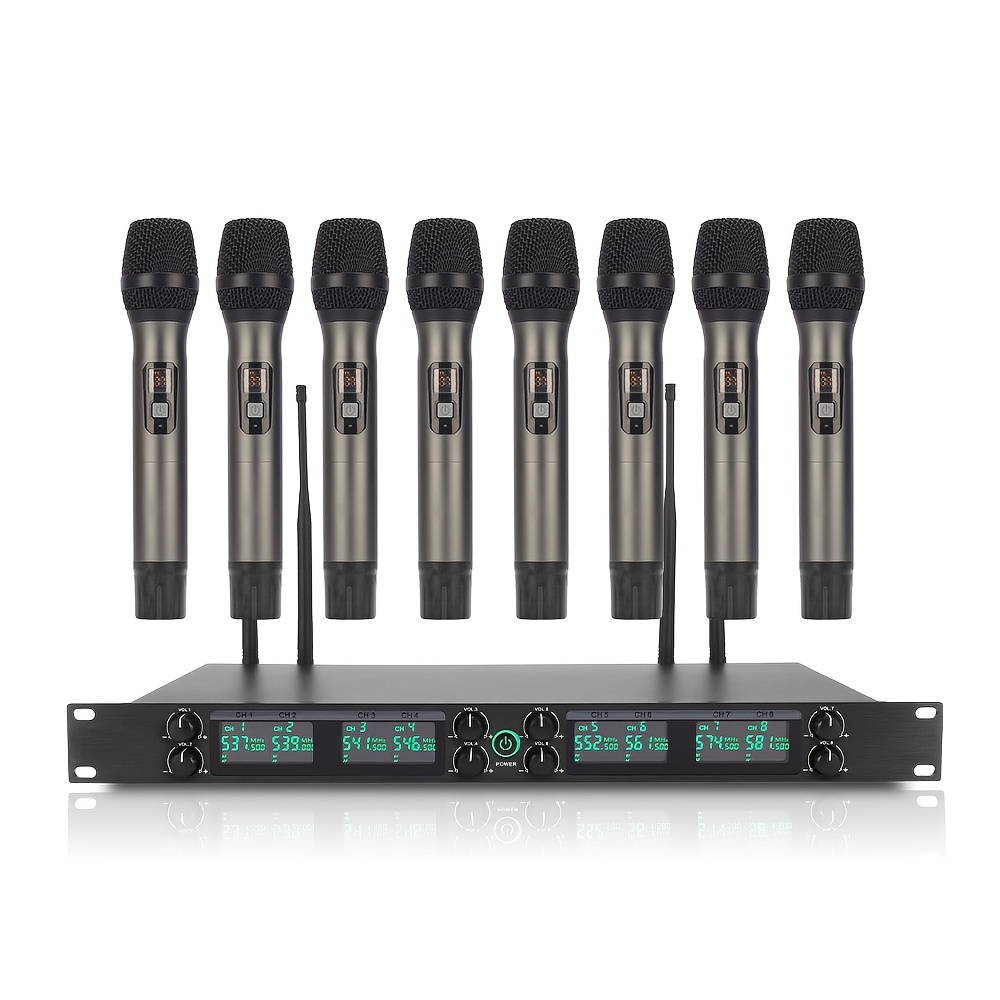 Lmbgm K-25r Uhf 8-channel 8-handheld Wireless Microphone System, Signal , Suitable For Large-scale Performances, Grand , Weddings, And Conference Presentations