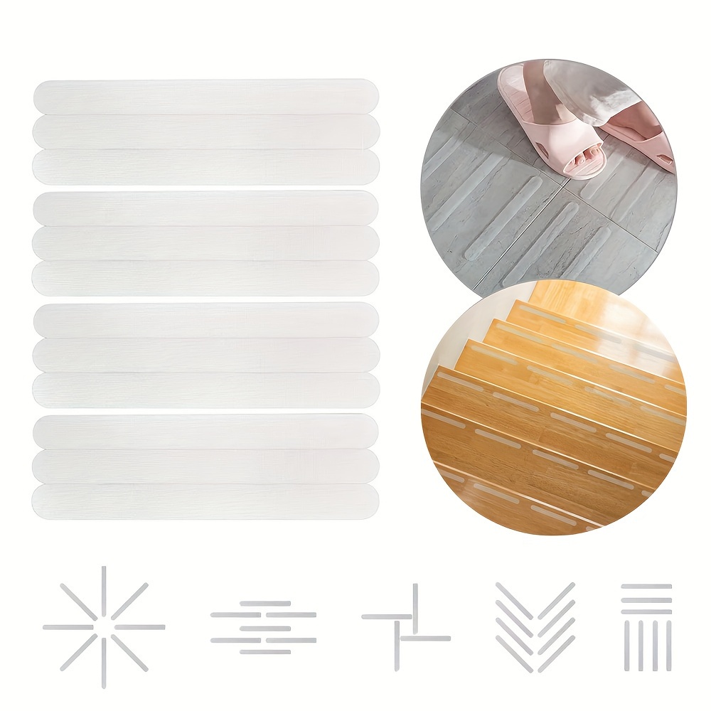   40pcs clear bathroom non slip stickers pvc anti slip shower tread sticker bathroom non slip strip safety bathtub strips   decals bathroom accessories details 4