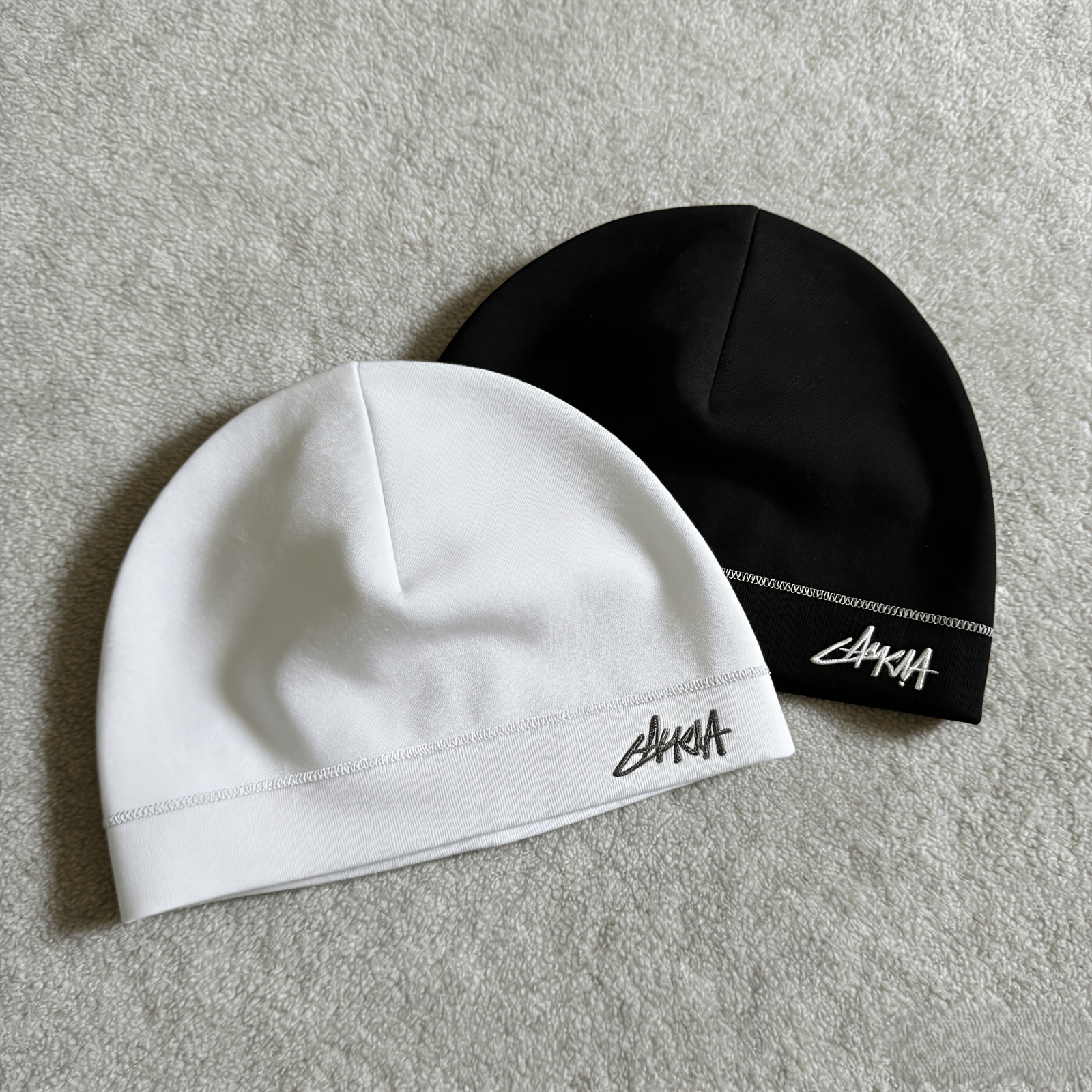 TEMU 2pcs Set 2pcss Hip-hop Style Thin Brimless Hat Breathable Pullover Unisex Street Style Rolled Brim Hat Beanie Hat Daily Casual Hat Trendy