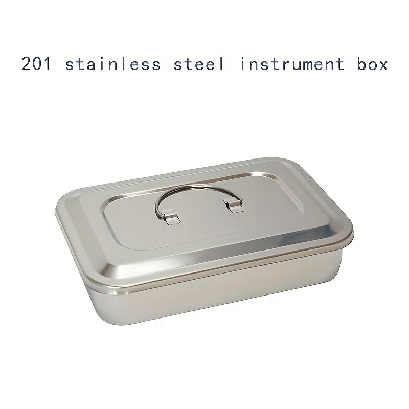 

Dalaud 9-inch Stainless Steel Instrument Box, Unscented Tray With Holes, High-temperature Sterilization, Hospital Equipment Storage Case