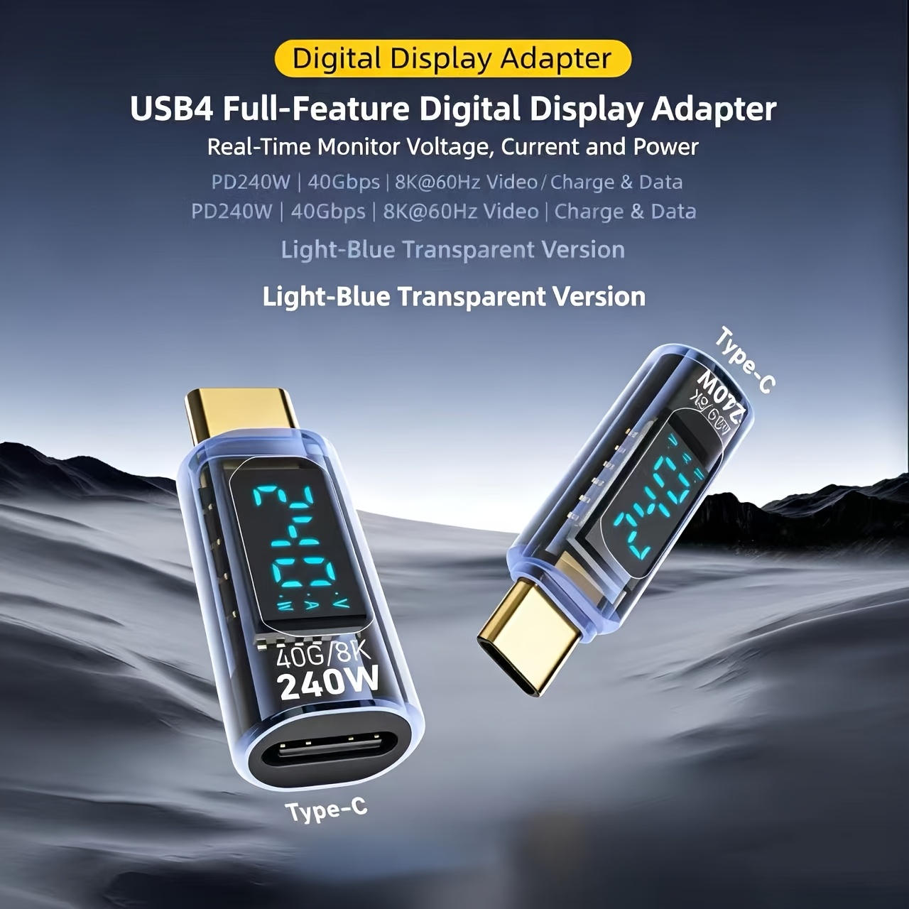 240W Fast Charging USB-C Female to Male Adapter
