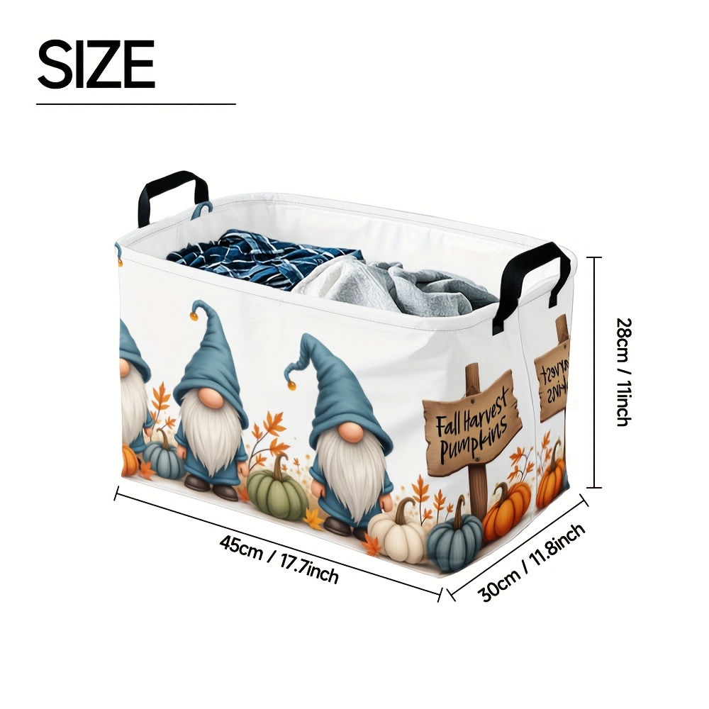 TEMU 1pc, Large Storage Basket Blue Truck Pumpkin Gnome Storage Hamper Storage Basket Organizer Bin For Home Bathroom Bedroom Dorm