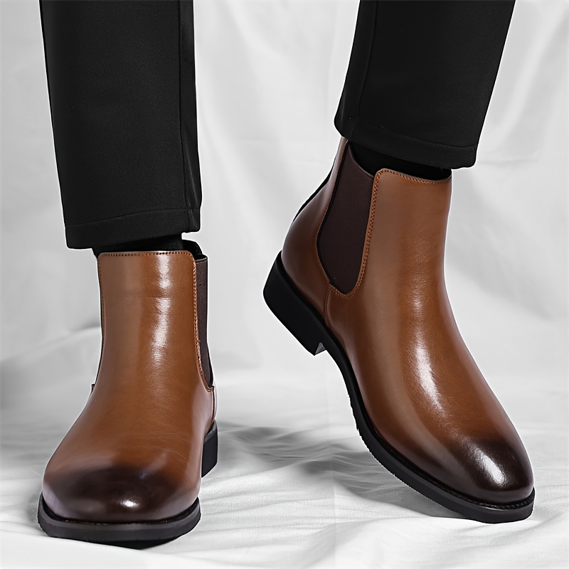 Men'S Chelsea Boots, Versatile And Stylish British-Style Short Boots, Comfortable And Breathable Mid-Calf Shoes
