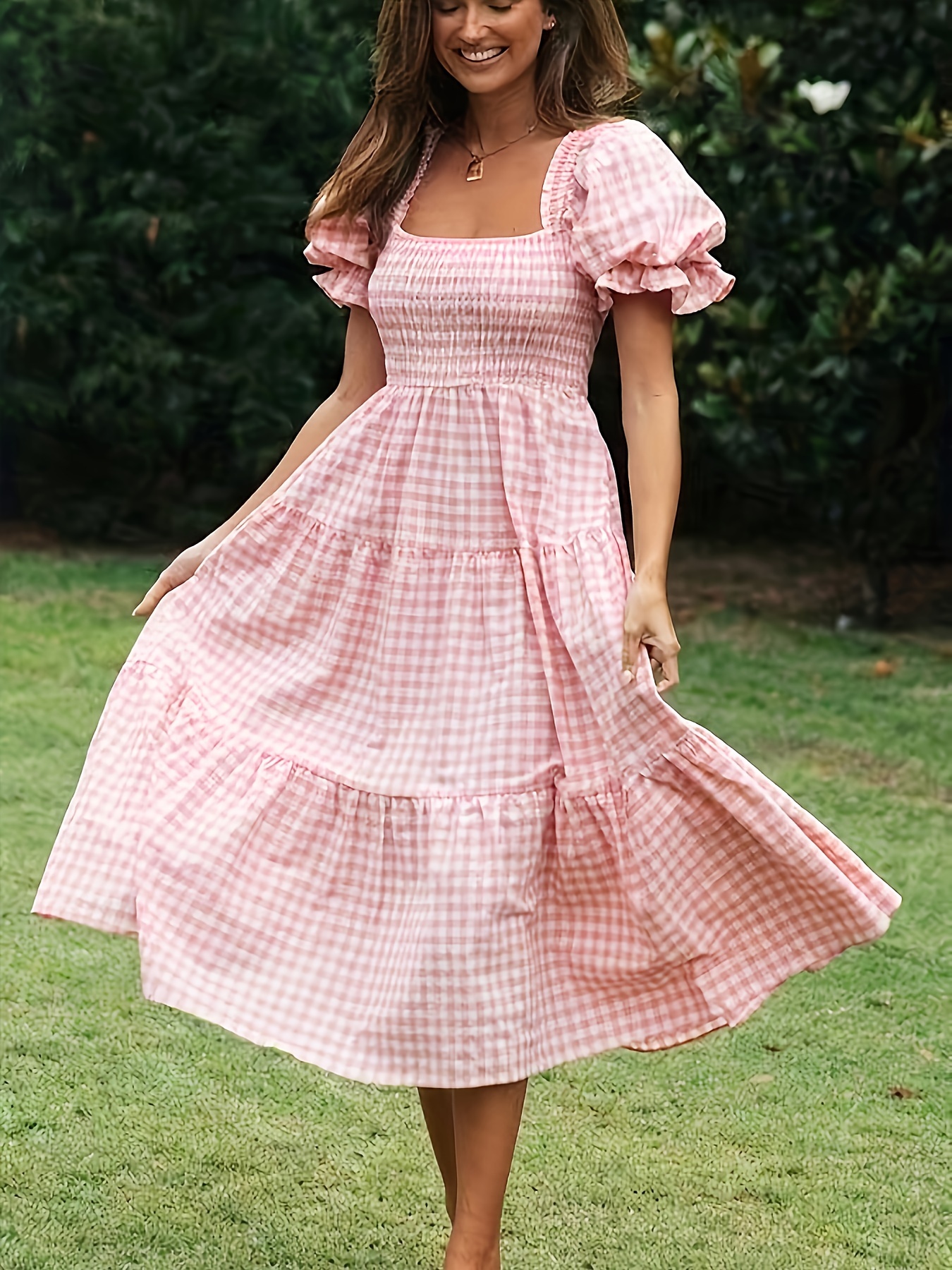 ワンピース MEDI GINGHAMCHECK 2WAY PUFFSLEEVE DRESS NA248_WY6124_ld?wid=360&hei=