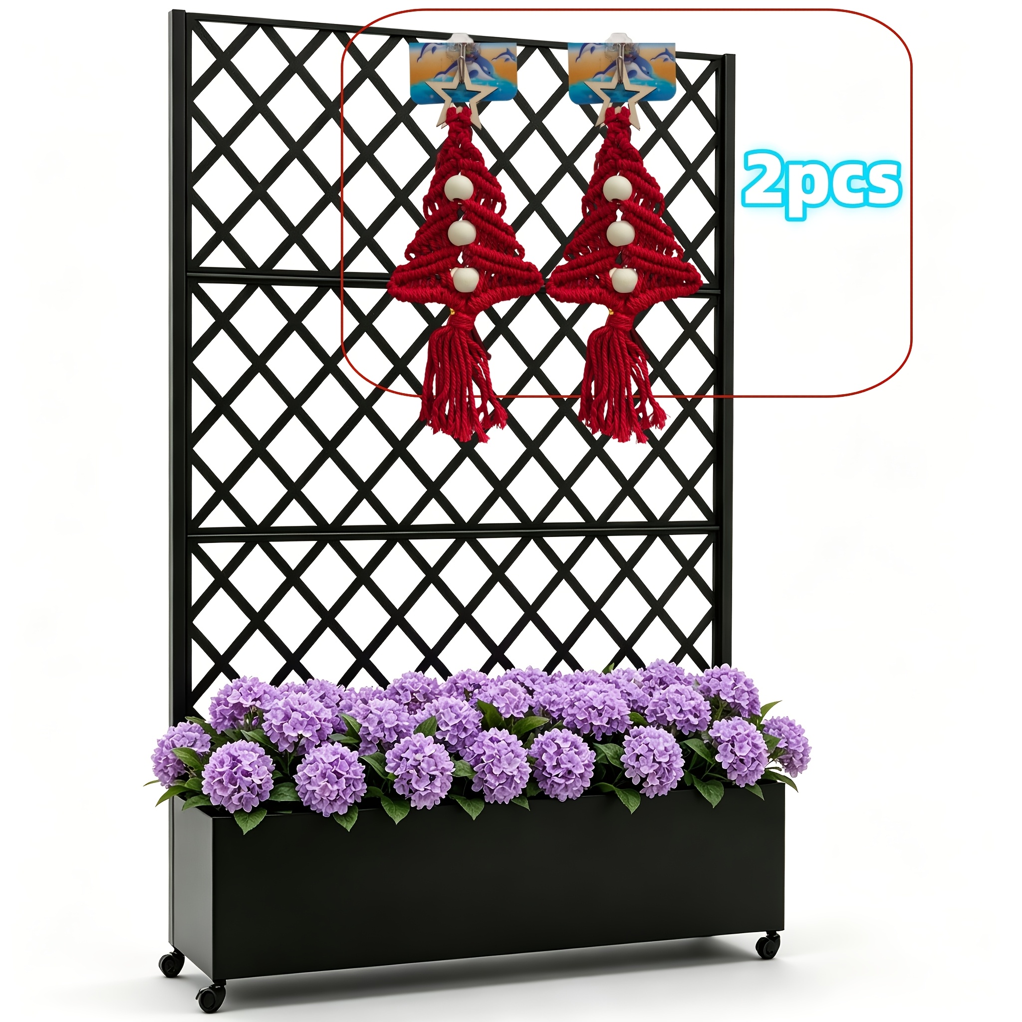 TEMU 2pcs Bohemian Hand- Christmas Tree Ornaments Suitable For Christmas, New Year, Easter & Decor - Hand- Fabric Rope With Wooden Beads & Star