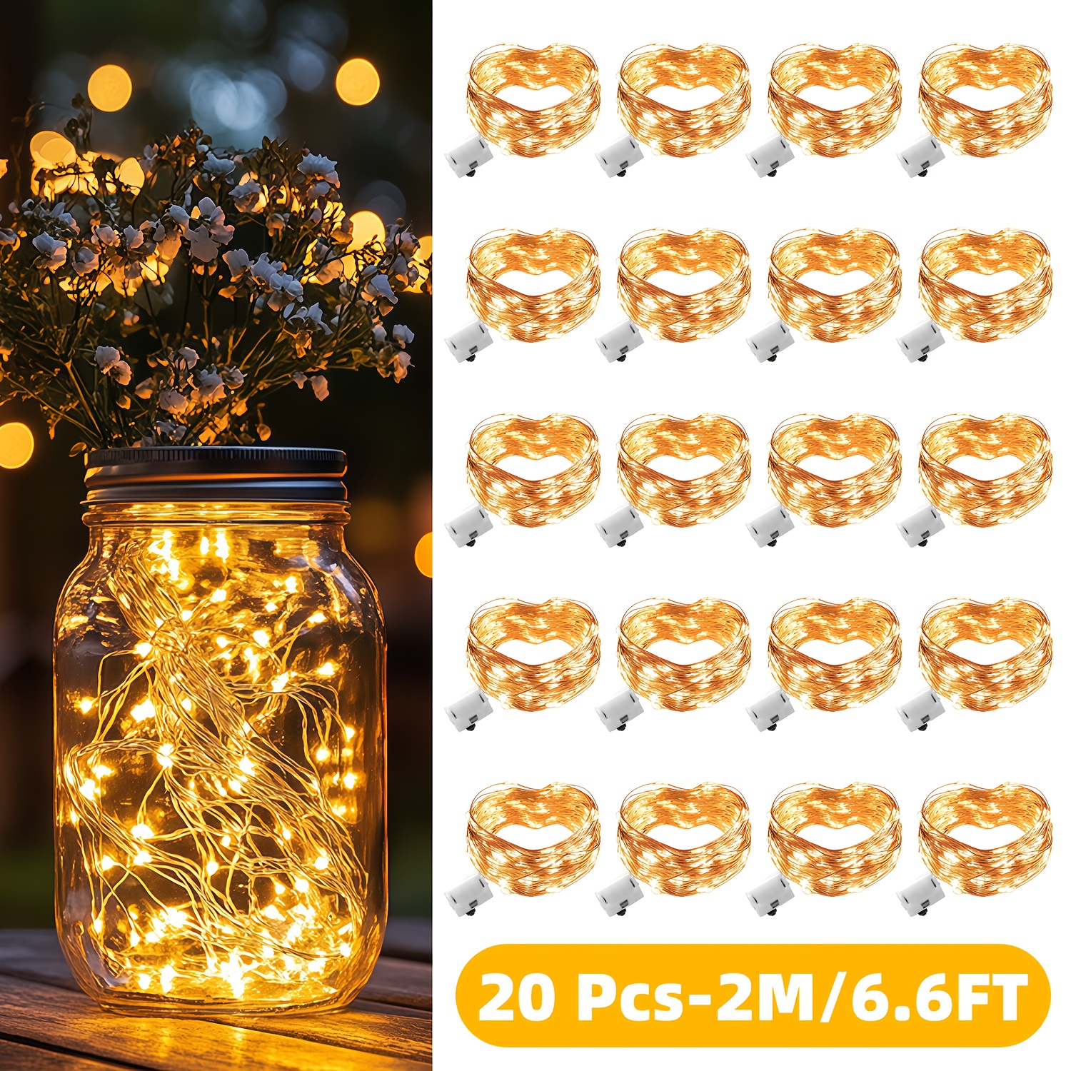 20pcs Indoor Christmas Elf Light Strip, 20/10 Led Fairy Light String, 3 Lighting , Battery Driven, Easy To Bend, Suitable For Bedrooms, Gardens, Weddings, Birthdays, Gifts, Vases, Holiday Decorations