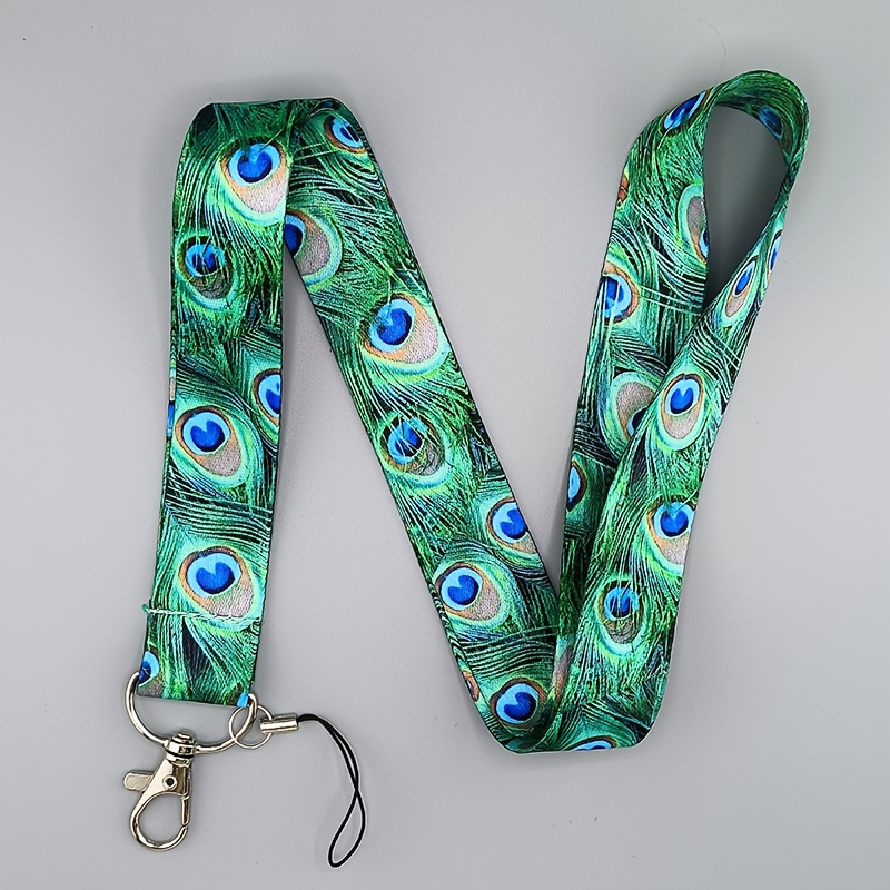 A Stylish, Cute, And Fun Peacock Lanyard Keychain Strap, A Women's Accessory Perfect For Work, Study, And Leisure. Great For , Phone, Id, Keyring Additions, And Keychain Straps