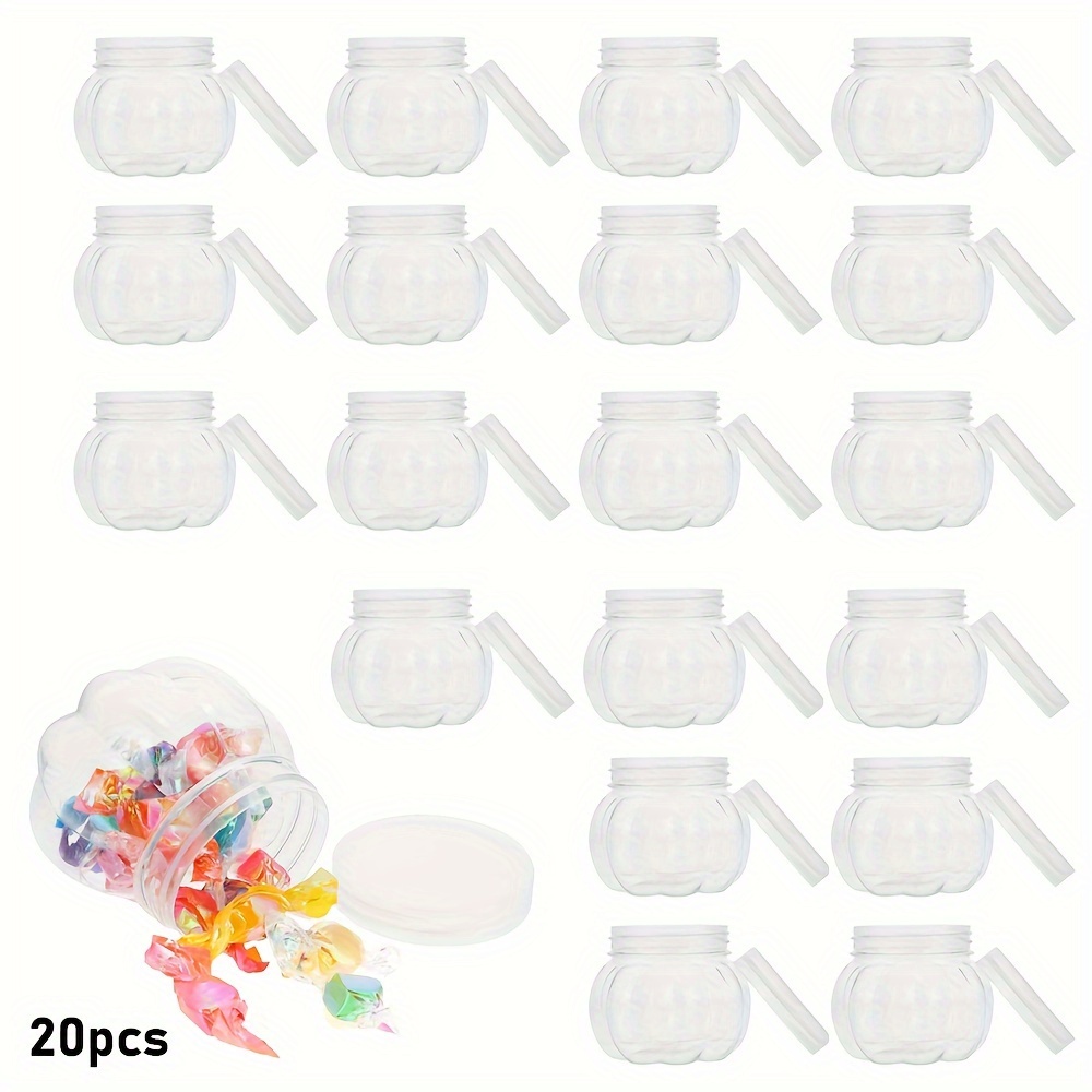 

20-pack 150ml Transparent Pumpkin-shaped Plastic Candy Jars - Perfect For And Party Favors