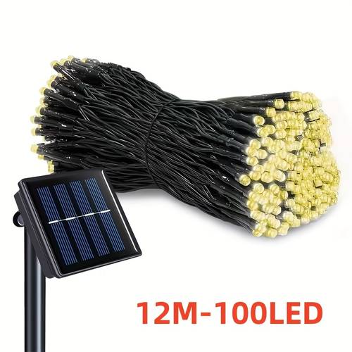 item picture outdoor solar led light string suitable for christmas weddings and gardens space theme push button control flashing function plastic material 1pc