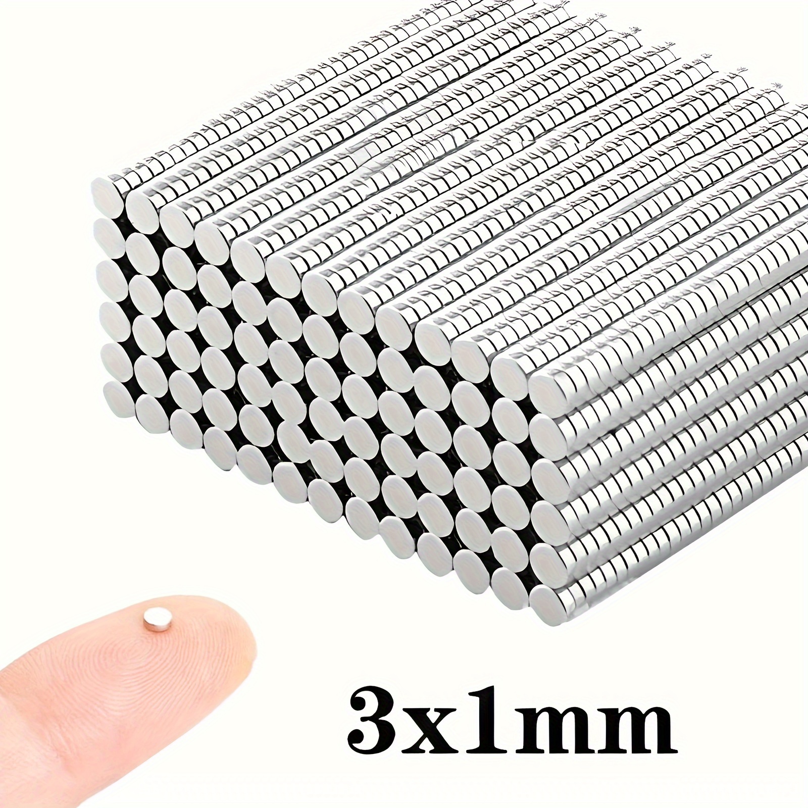 

100pcs Strong Neodymium Iron Magnets, 3x1mm Mini Round Permanent Ndfeb Powerful Magnets For Pins & Tacks