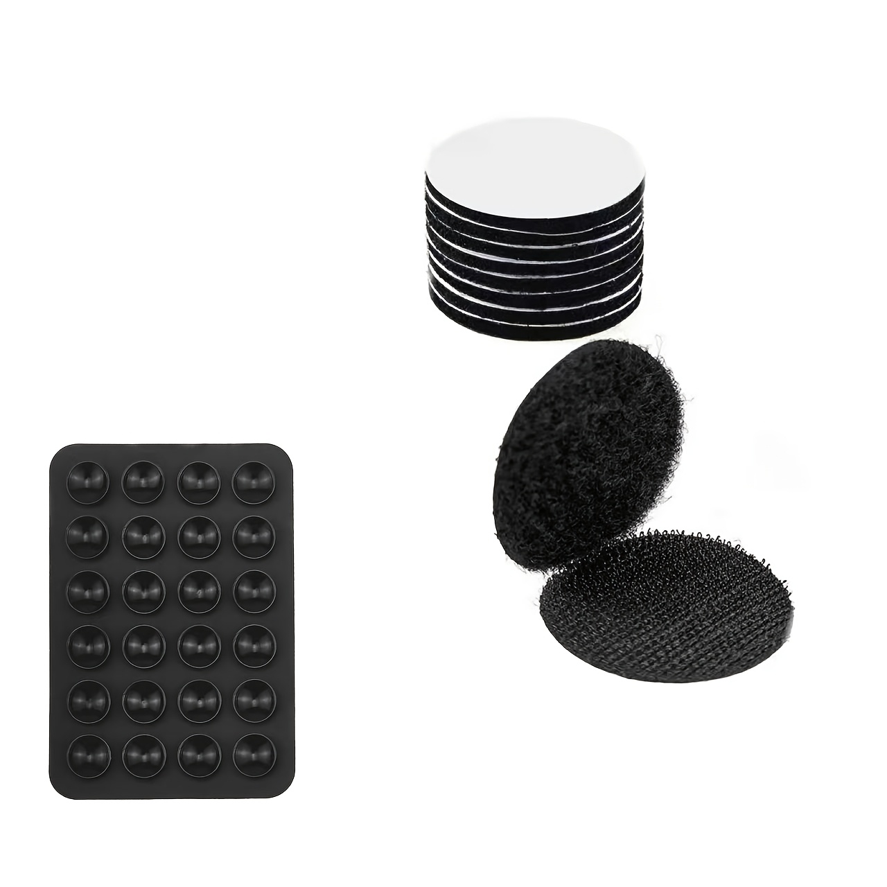 TEMU 12pcs Set (2pcs Silicone Suction Cups And 10pcs Reusable Self-adhesive Tapes), Reusable Rug Gripper, Carpet Holders, Prevents Sliding, Curling