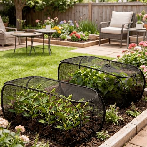 foldable plant protection cover with 8 ground stakes is plants from animal and insect damage particularly suitable for vegetables fruits and seedlings and can provide shade