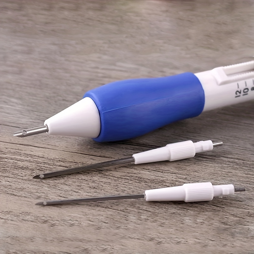 TEMU Kit de feutrage à l'aiguille bleu avec 3 aiguilles et 2 enfile-aiguilles - Ensemble d'outils d'artisanat pour la couture et
